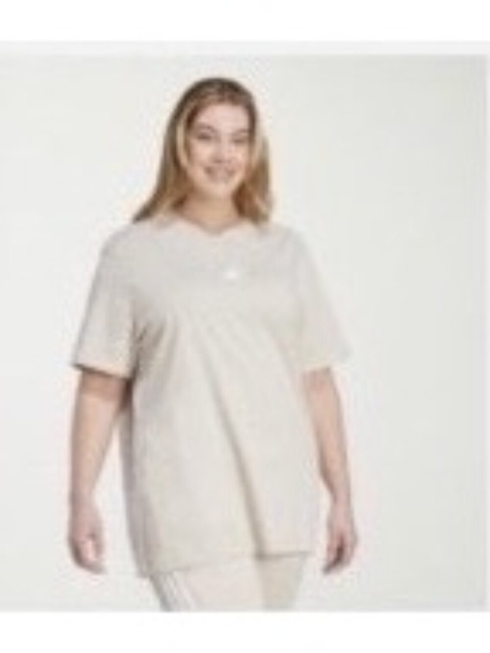 NWT Adidas Women's Crew Neck Short Sleeve Plus Size 1X Active T-Shirt Beige